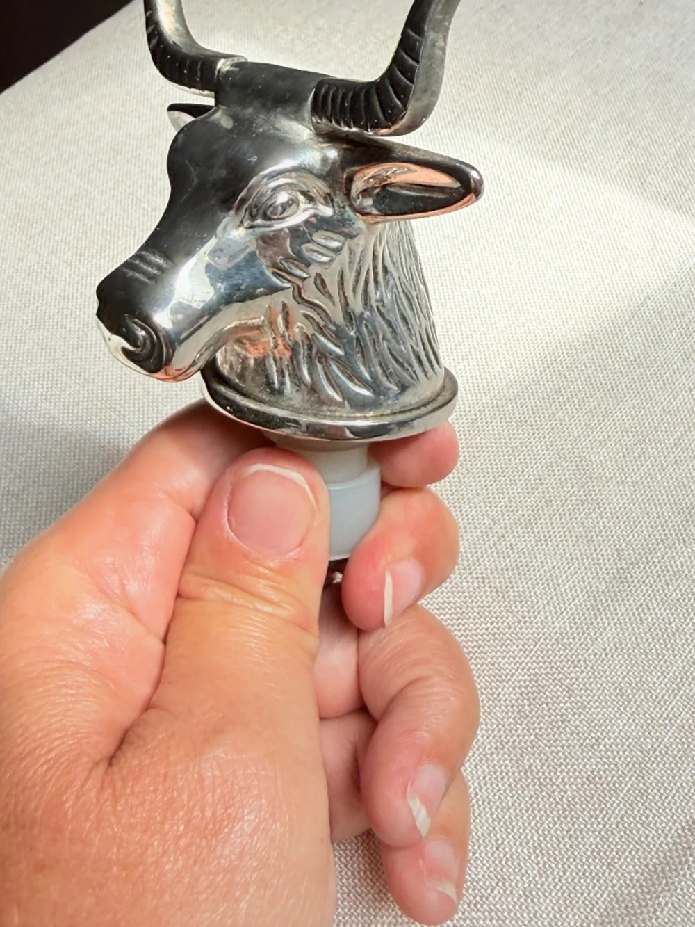 Vintage Neiman Marcus Silverplate Longhorn Bull Head Wine Stopper